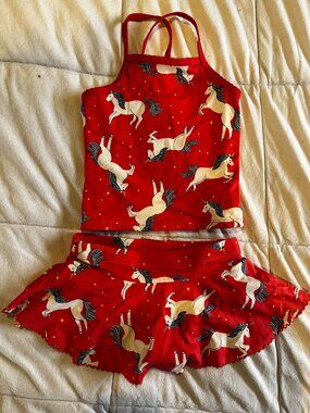 Hanna Andersson unicorn skirted swimsuit